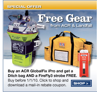 Special Offer: Buy an ACR GlobalFix iPro and get a Ditch bag AND a Firefly3 strobe FREE. Display images for more info!
