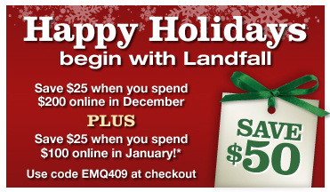 Save $25 when you purchase $200 online PLUS save $25 when you spend $100 online in January. Use code EMQ409. Conditions apply. Display images for more info.