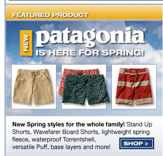 Patagonia is here for Spring! Display images for more info.