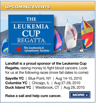 Upcoming Events: Landfall sponsors the Leukemia Cup Regatta. Display images.