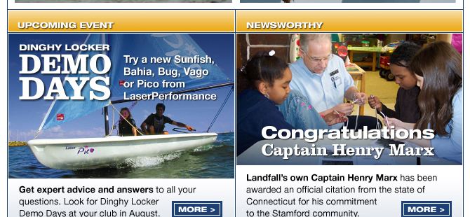 Dinghy Locker Demo Days.  Display images to learn more.