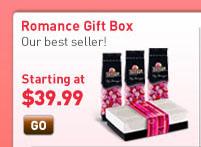 Romance Gift Box. A ready-to-gift box packed with 3 bags of your personal creation. Starting at $39.99