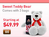 Sweet Teddy Bear. Three bags of your favorite candies with an unbearably cute gift. Starting at $49.99