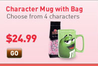 Character Mug with Bag. Choose from 4 characters. Starting at $24.99